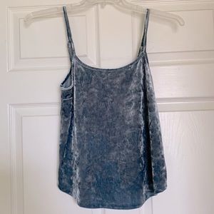 Z Supply blue cropped tank top. Velvet material. Never worn. Brand new.